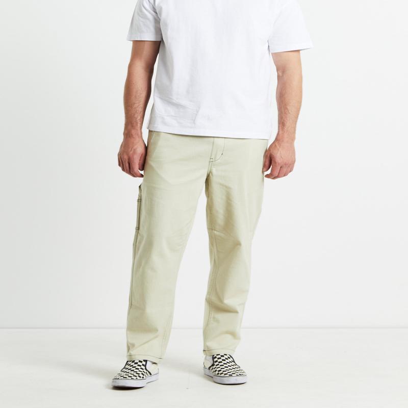 Contrast Stitch Pants Cream