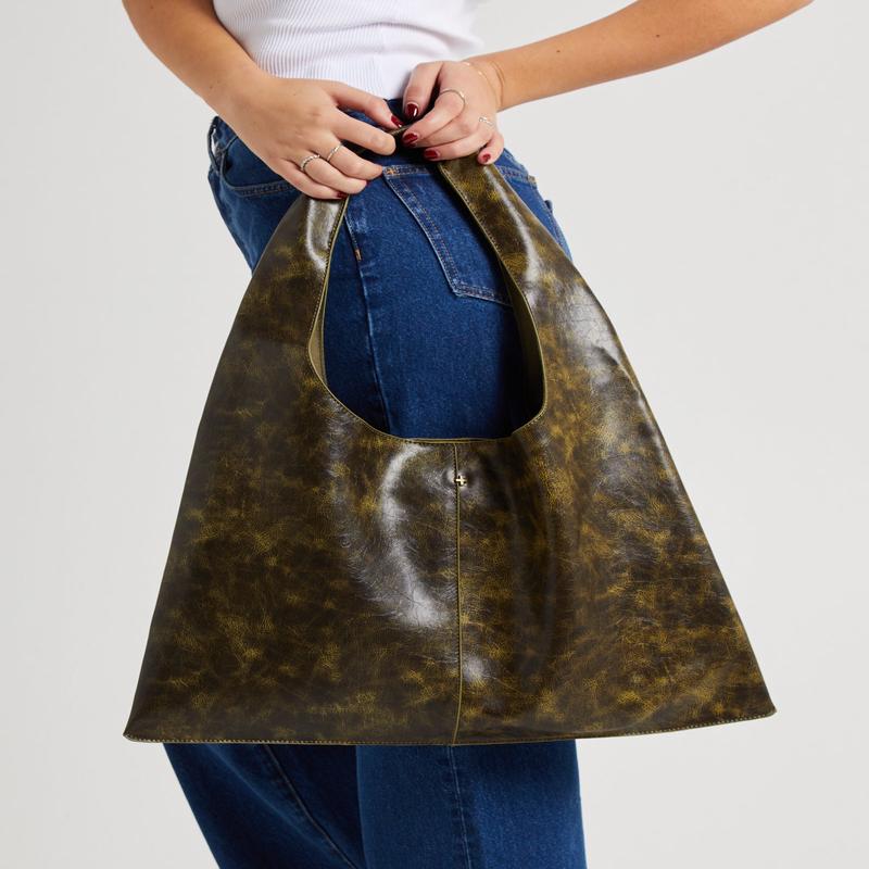 Cyrus Tote Bag Green Distressed
