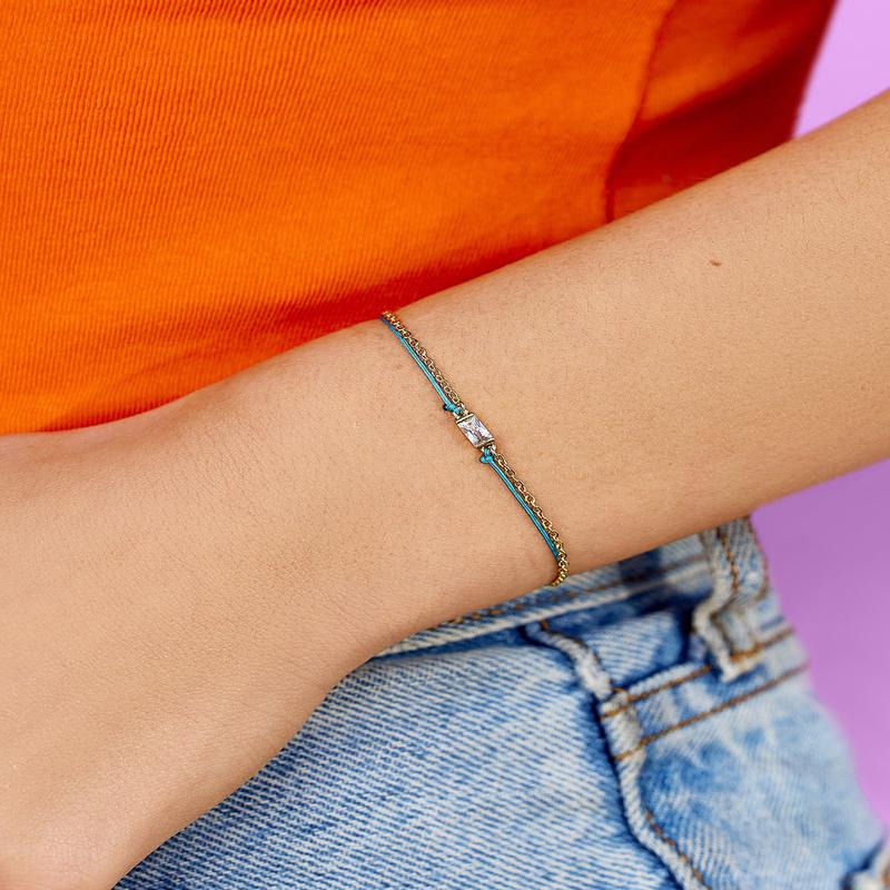 Dainty String & Chain Slider Bracelet