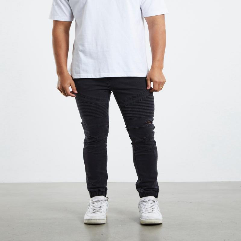 Em 2 Cuffed Biker Pants Black