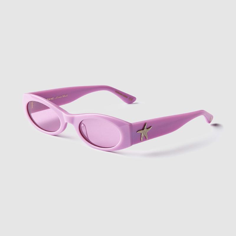 Evan Mock X Suede Sunglasses Mauve Polished/Velvet
