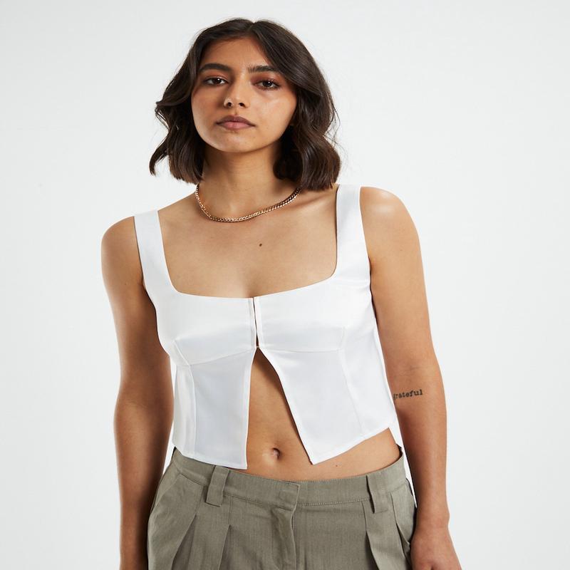 Stella Silky Corset Top Ivory