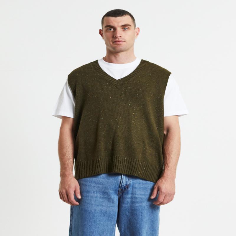 Sunday Knitted Box Vest Olive