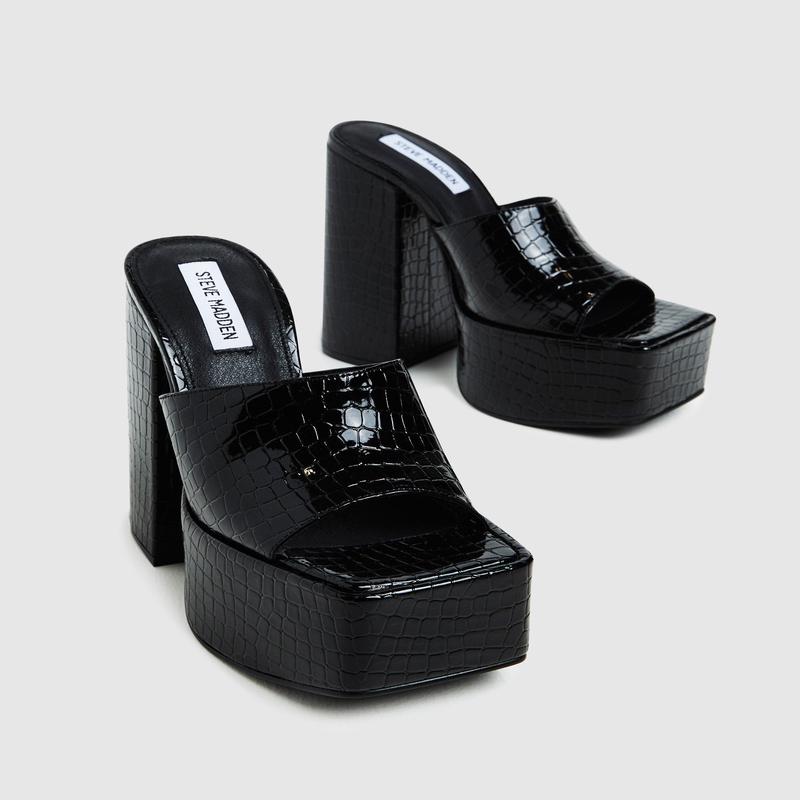 Trixie Heels Black Croc