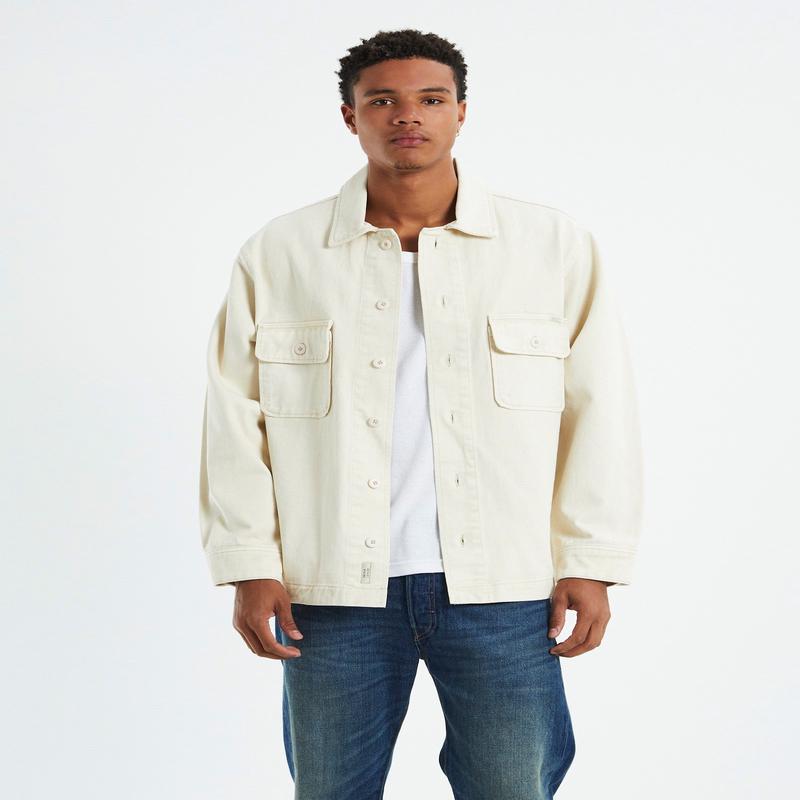 Windsor Twill Long Sleeve Overshirt Natural