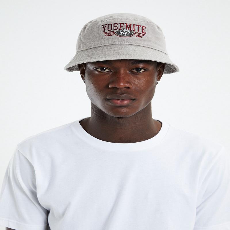 Yosemite Tourist Canvas Bucket Hat Stone