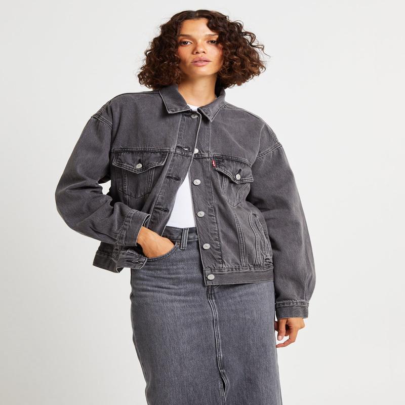 90s Denim Trucker Jacket Black
