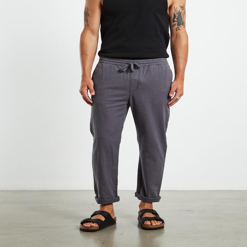 Brody Linen Pants Charcoal Grey