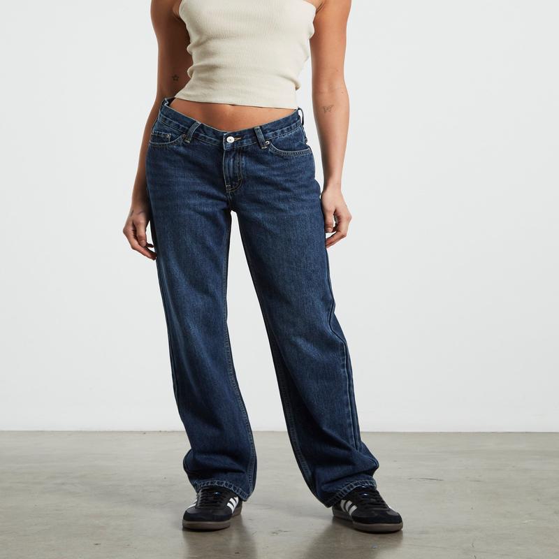 Emmy V Waist Straight Jeans  Y2K