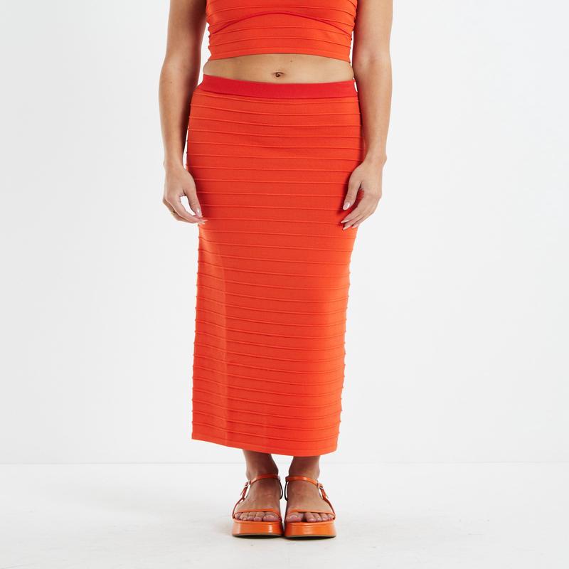 Lex Low Rise Knit Midi Skirt