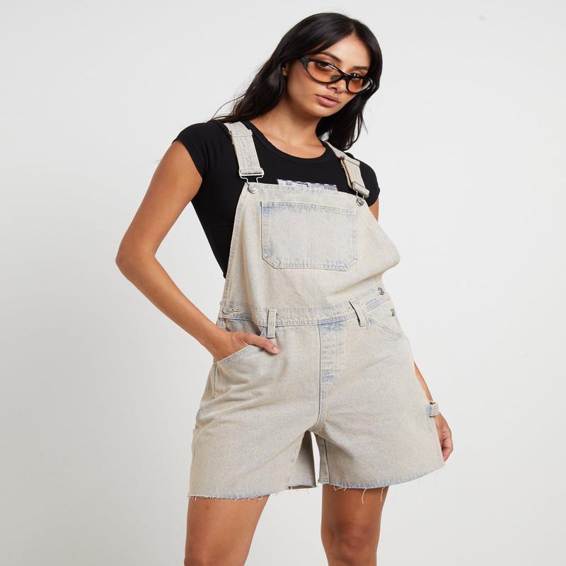 Longline Overdye Overalls in Peachy