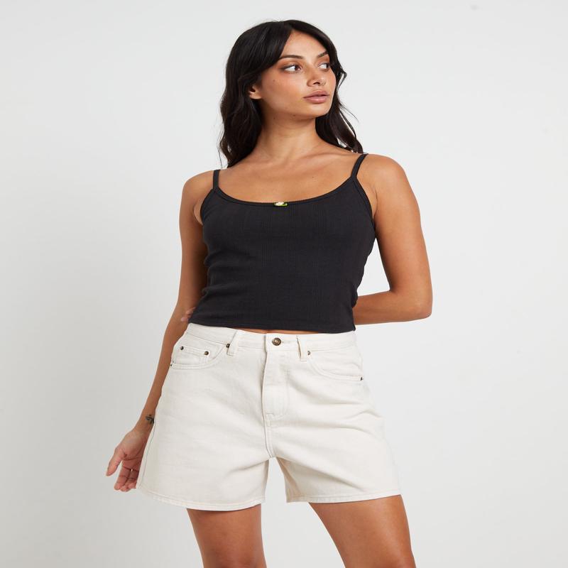 Thrills Pointelle Tank Top in Pitch Black