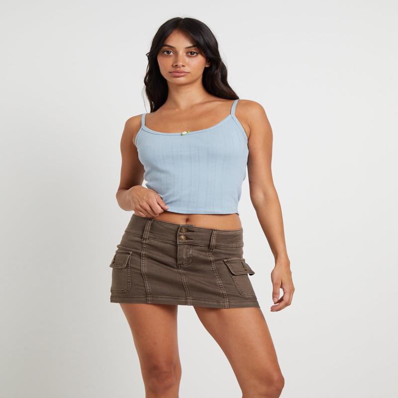 Thrills Pointelle Tank Top in Powder Blue
