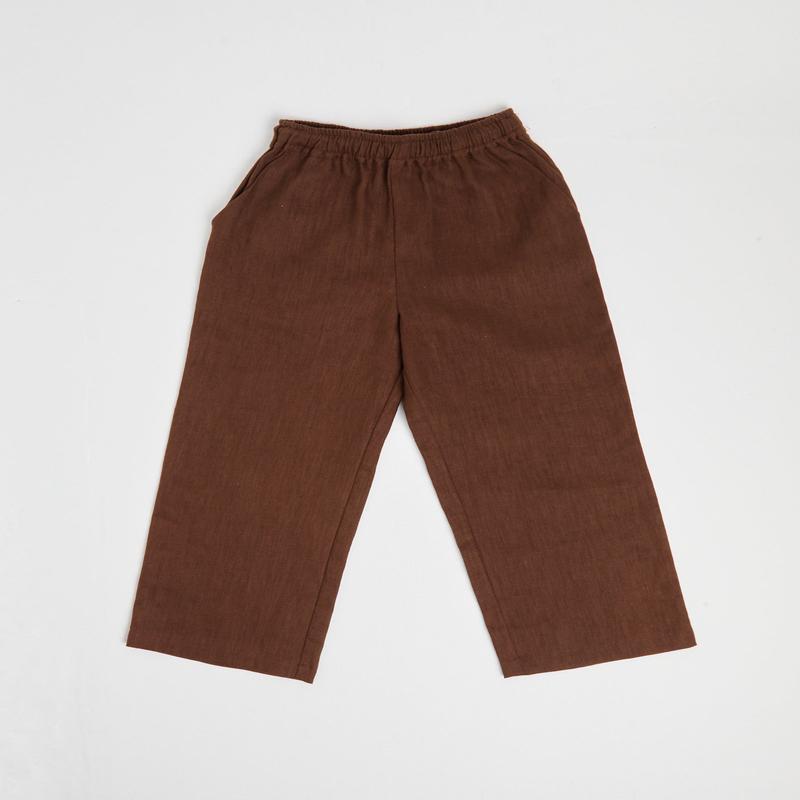 Girls Kai Linen Draw Pants Brown