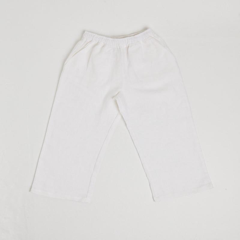 Girls Kai Linen Draw Pants White