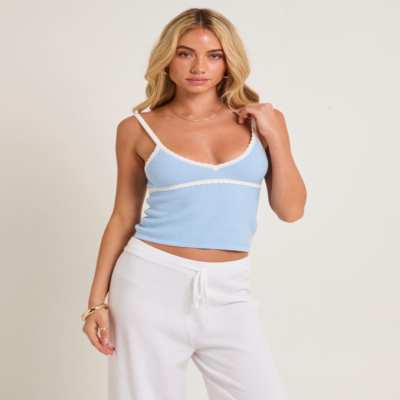 Nori Compact Contrast Knit Top