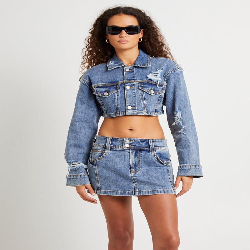Roxy Shrunken Denim Jacket