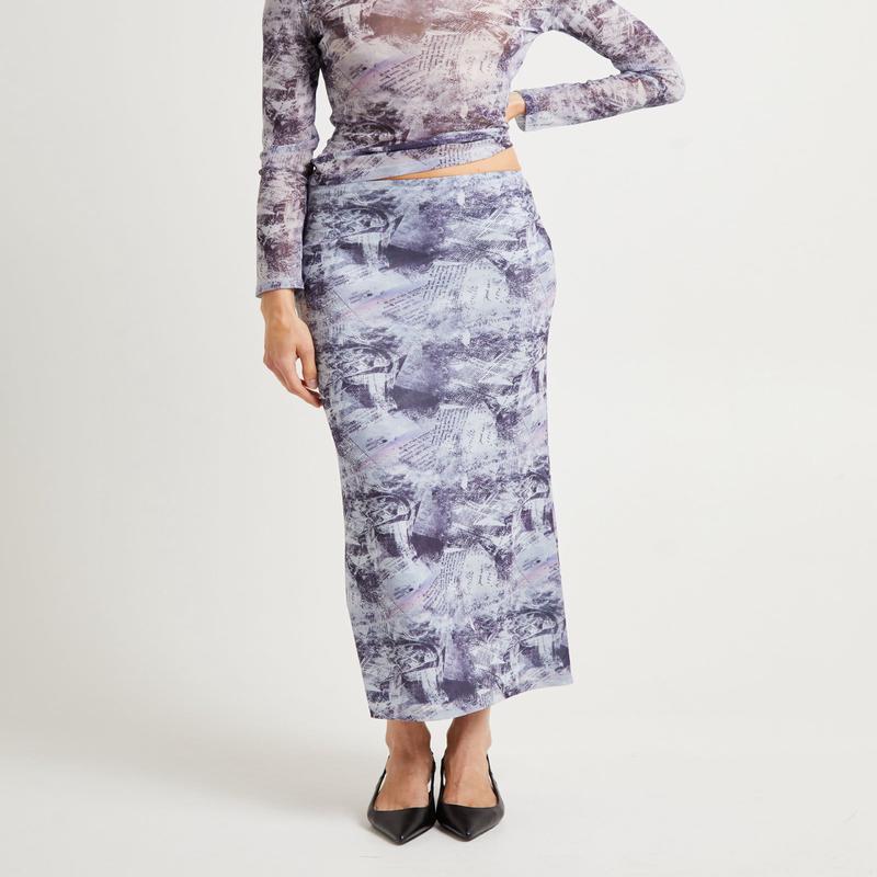 Hazy Mech Midi Skirt