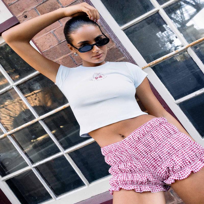 Rosie Shirred Hot Shorts