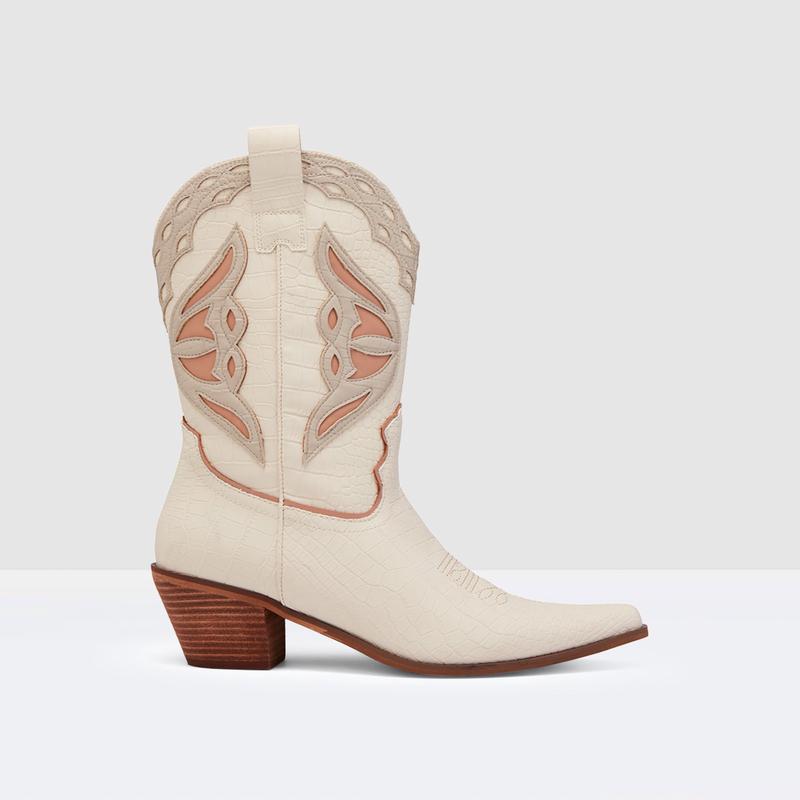 Chicago Boots Bone Croc