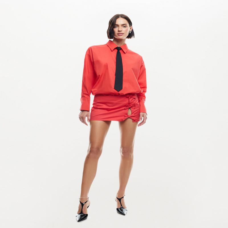 Clicquot Mini Skirt Crimson Red