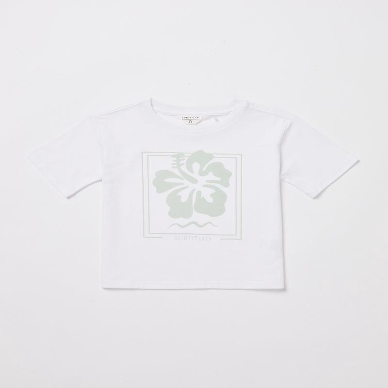 Girls Hibiscus Oversized T-Shirt in White