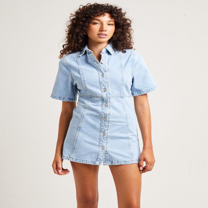 Rio Denim Mini Dress Blue Fade