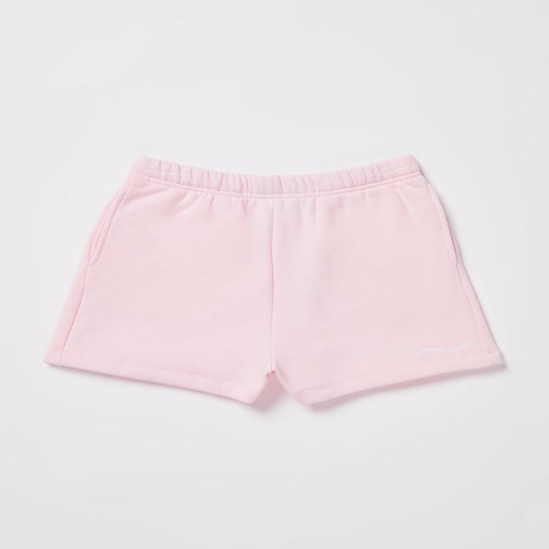 Teen Girls Pull On Fleece Shorts in Ballet Pink