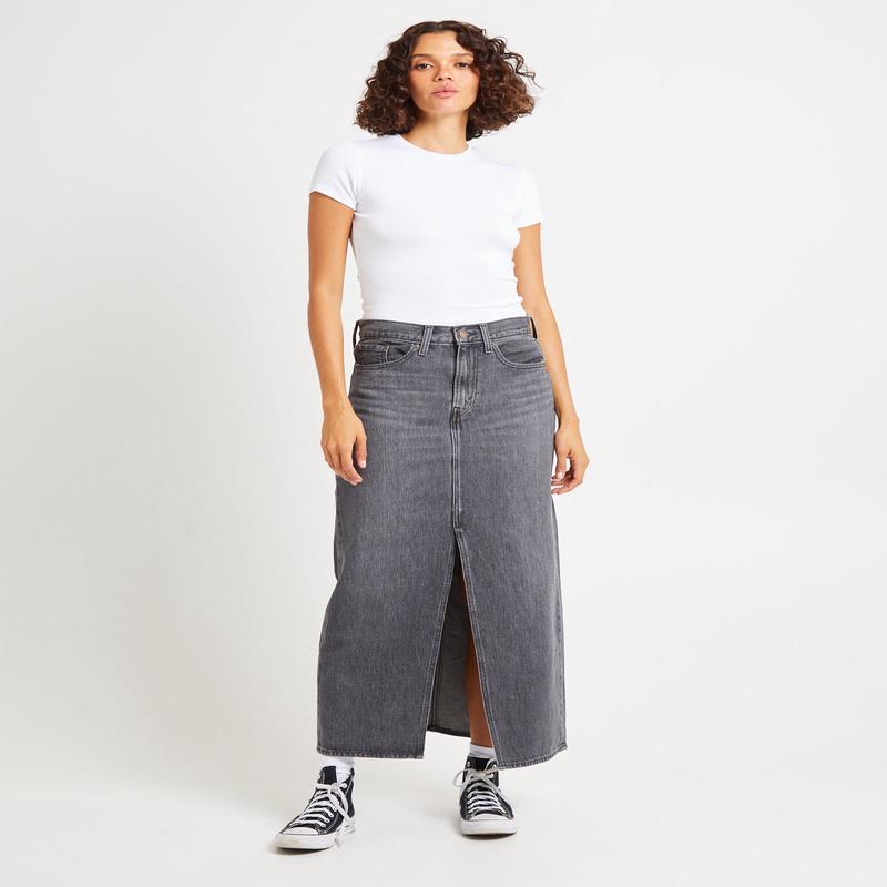 Ankle Column Denim Maxi Denim Skirt Adventure Seeker