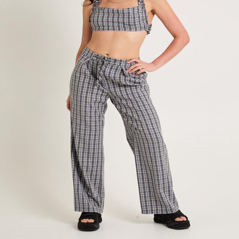 Dion Check Relaxed Belt Pants