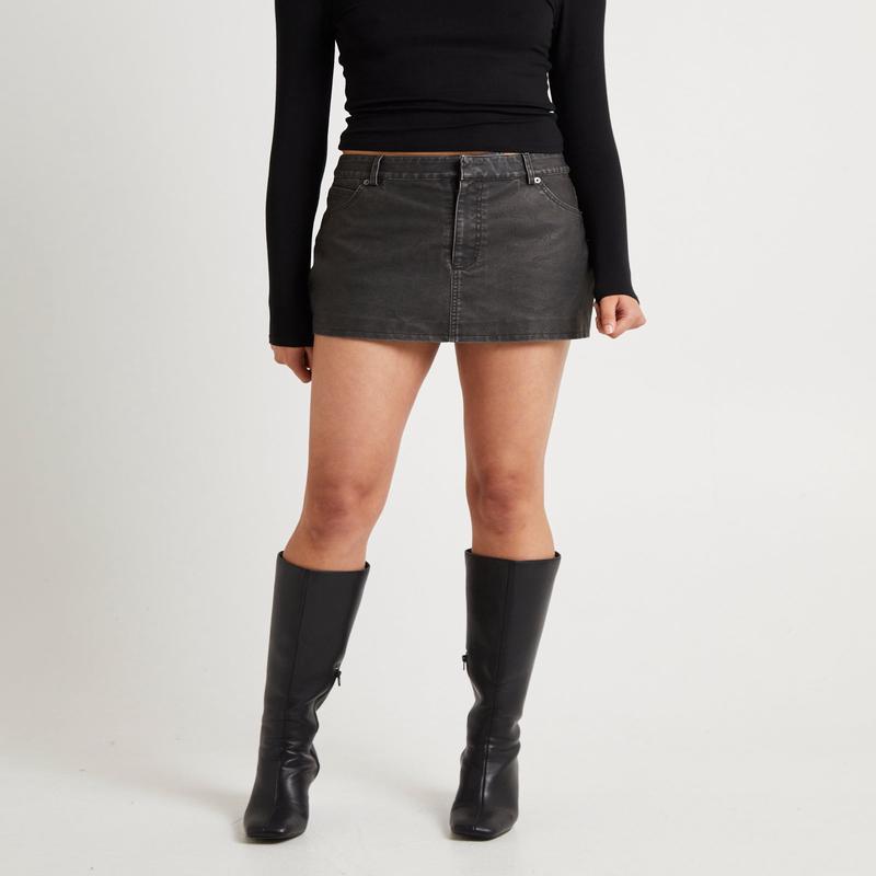 Esme Leather Look Mini Skirt
