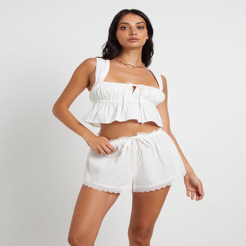 Franki Peplum Top in White