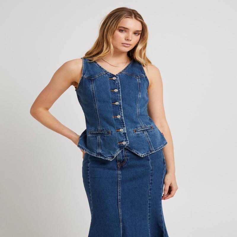 Longline Denim Vest