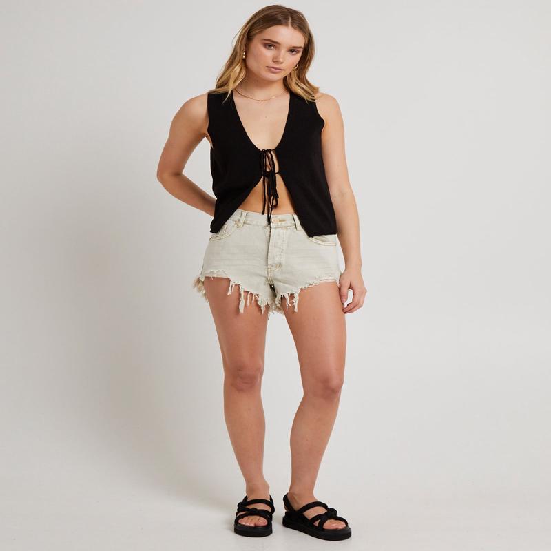 Outlaws Mid Waist Denim Short