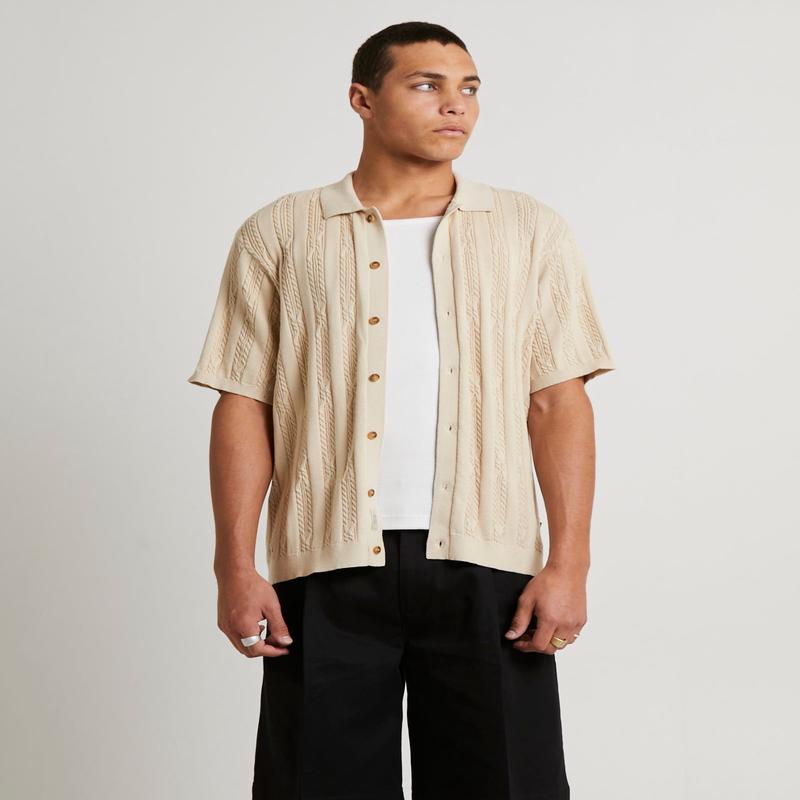 Santis Short Sleeve Cable Knit Shirt