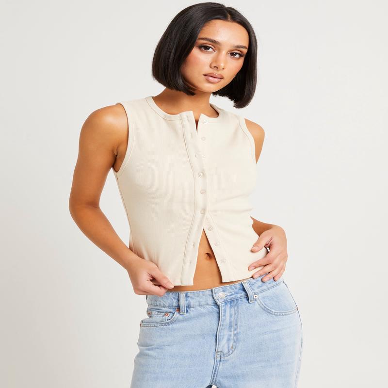 Zoe Button Front Tank Top