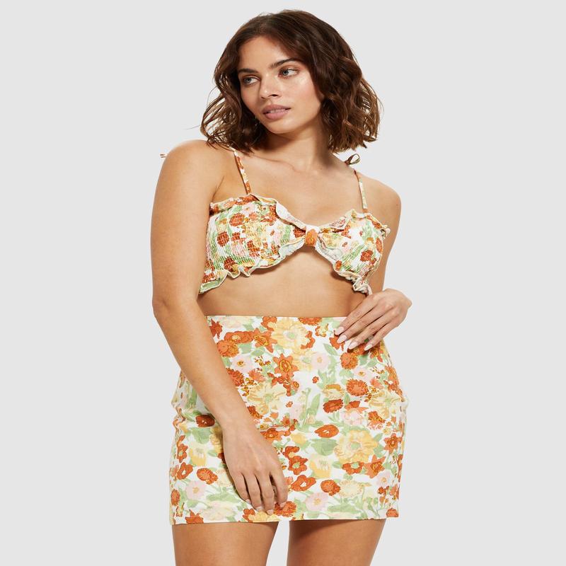 Celest Floral Shirred Top