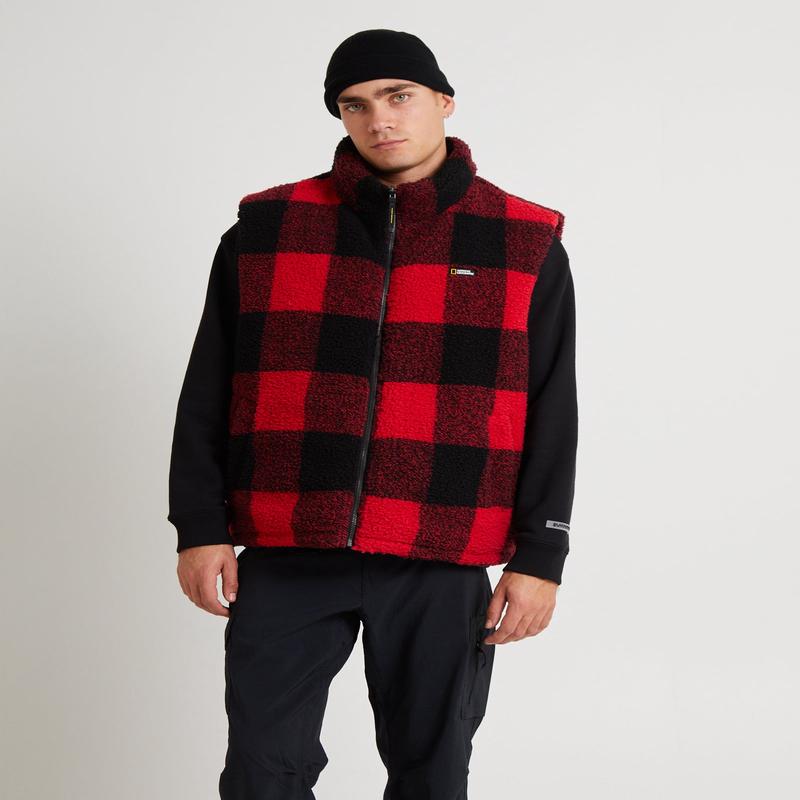 Jessener Insulated Reversible Fleece Vest Red