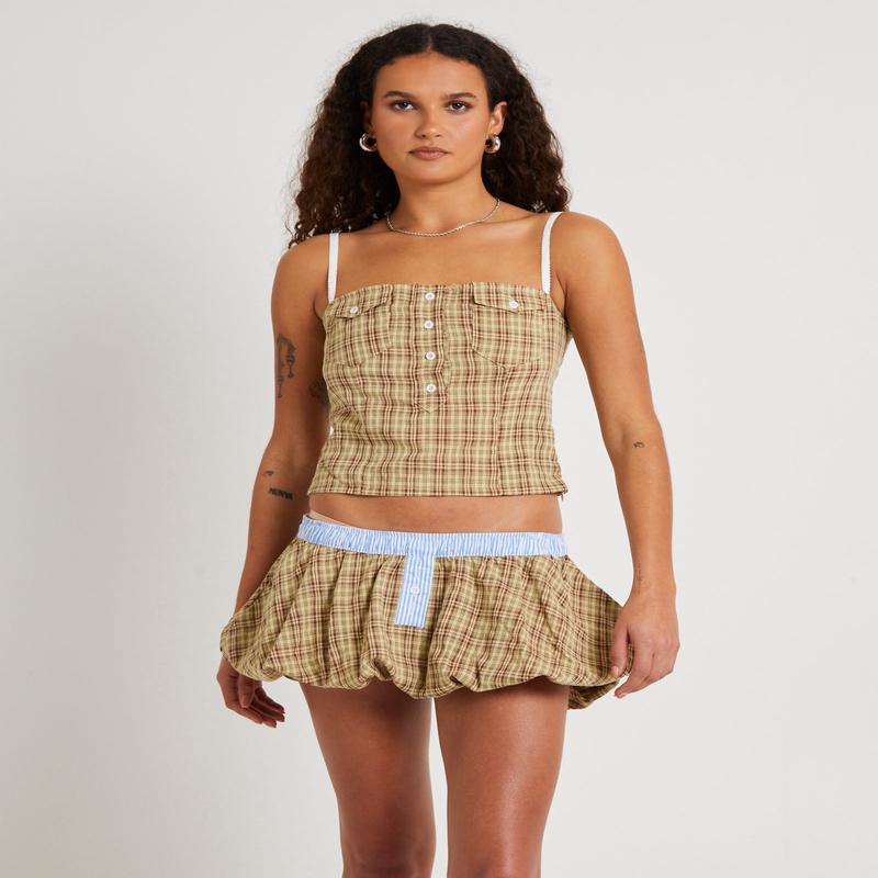 Lulu Check Corset Top