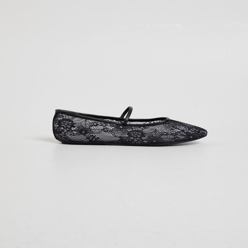 Monamour Ballet Flat Black Lace