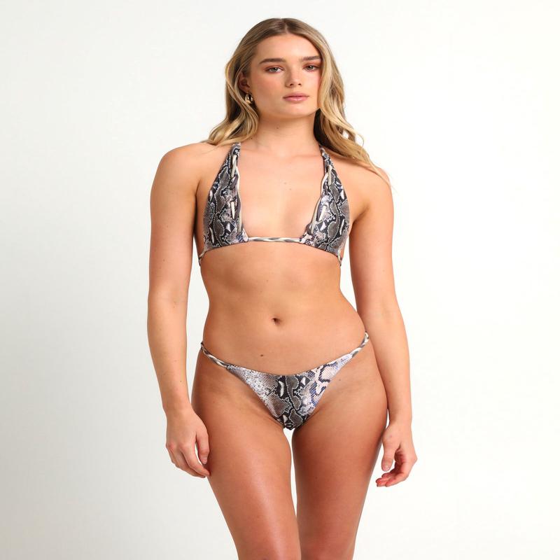 Neya Micro Halter Whipstitch Bikini Top