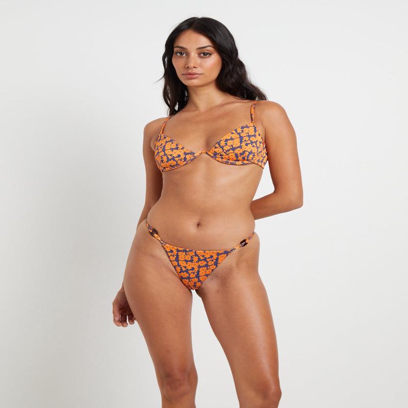 Sible Floral Underwire Bikini Set in Orange Floral