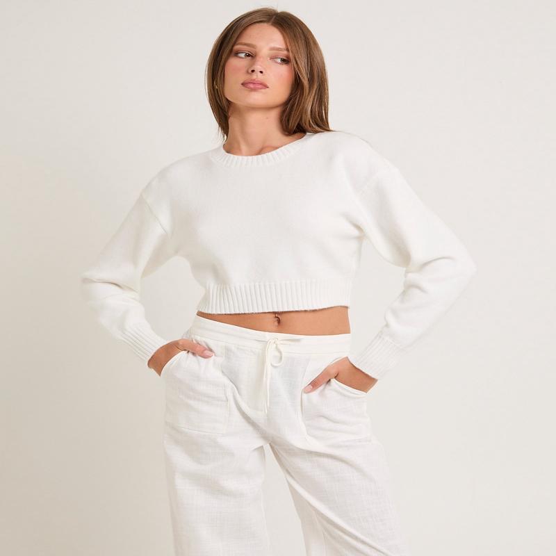 Tasmine Cropped Knit Sweater