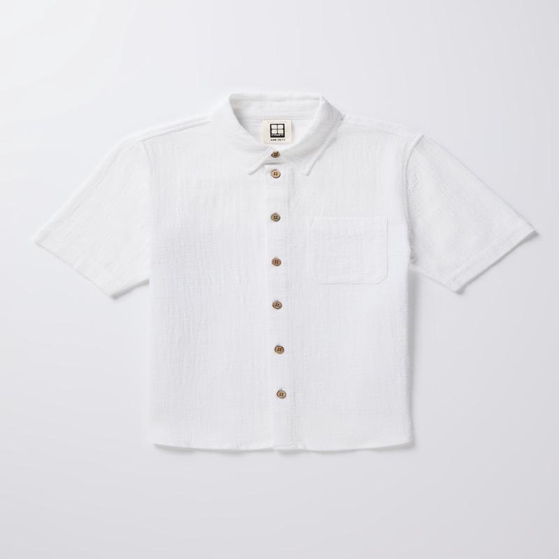 Teen Boys Louie Short Sleeve Shirt in White