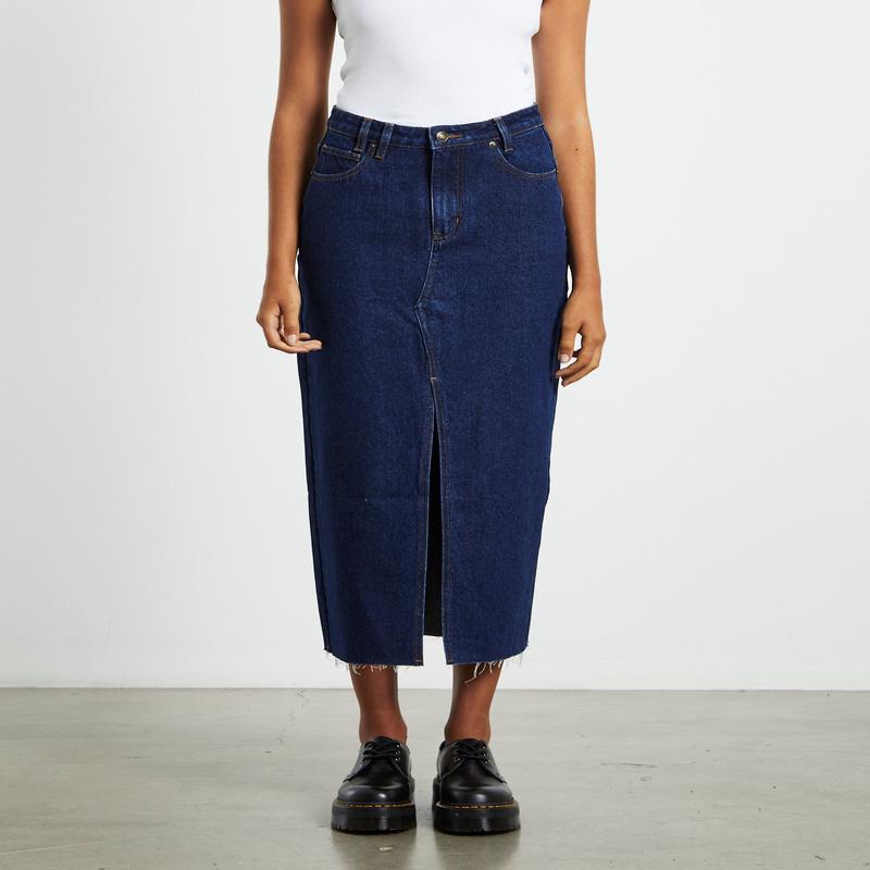 Eva Maxi Denim Skirt Ink Blue