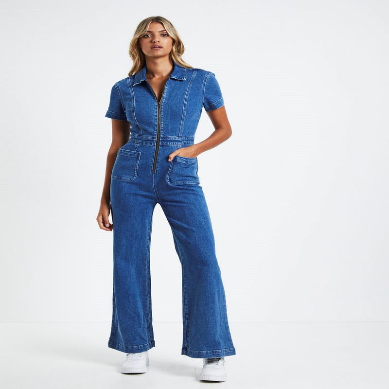 Nikki Denim Maxi Boilersuit