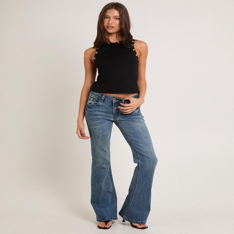 Rita Low Rise Flare Denim Jeans