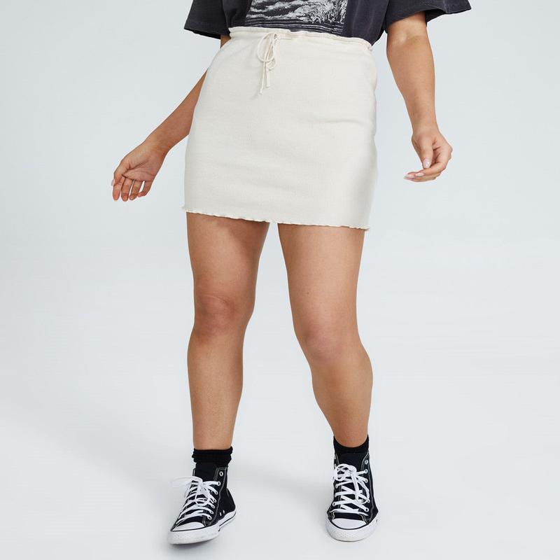 Brody Ribbed Stretch Skirt Sand