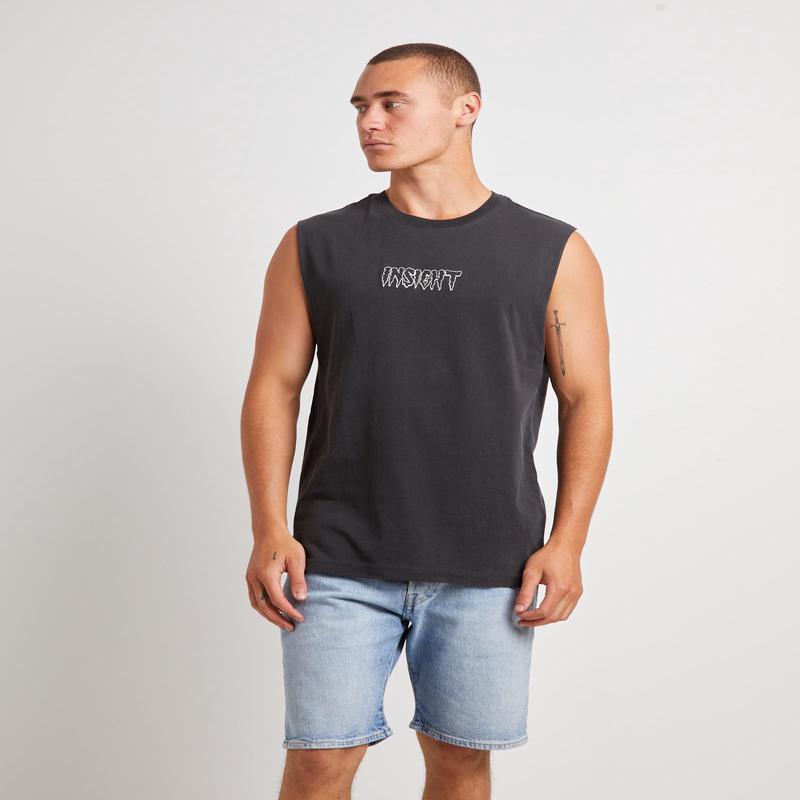 Gritter Muscle Tee in Black