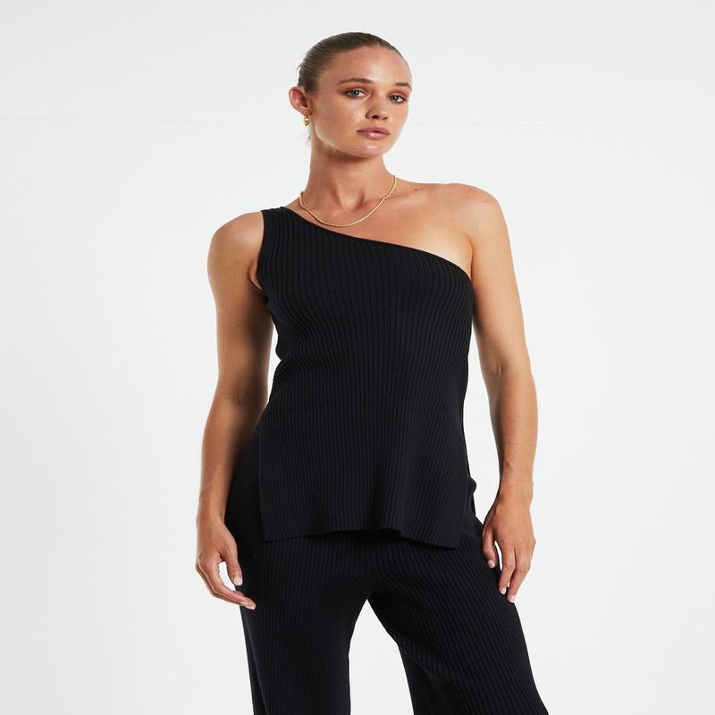 Kiah Knit Longline Top Black